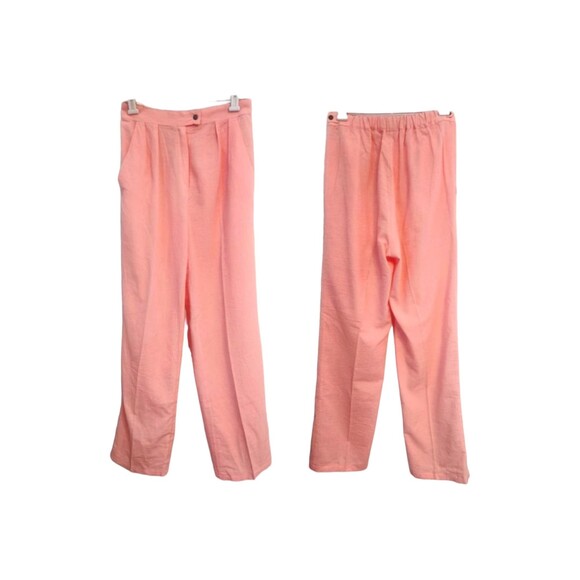 Vintage 80s Peach Cotton Summer Pants Vintage Balkan 26 28 Waist - Picture 1 of 7